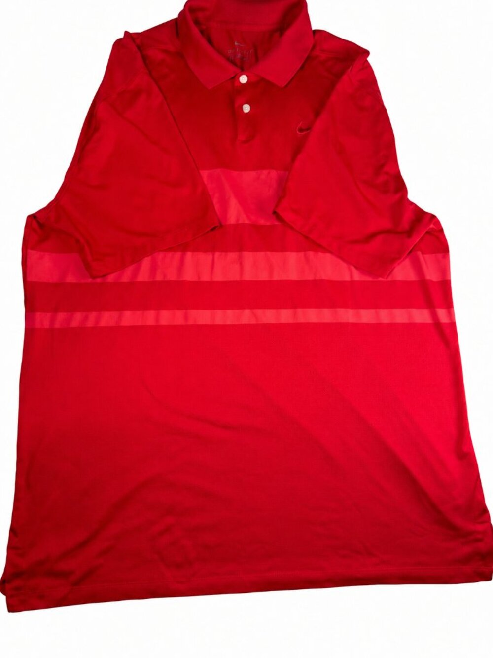 Nike Dri-FIT Men's Large Red Striped Golf Polo Standard Fit